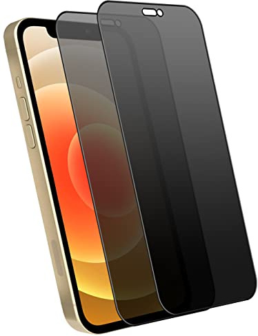 Konduwana - [2 Pack iPhone 12 Screen Protector 6.1 Inch 2020 | 9H Tempered Glass Anti-Spy Privacy Screen Protector | Scratch Resistant Bubble-Free Installation