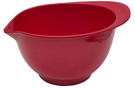 Insalatiera, ciotole da portata, scodella for zuppa,/ciotole grandi in plastica tinta unita con beccuccio, set di ciotole for mescolare, ciotole for cucina, insalata, verdure-rosso-3000ml/106oz ( Colo