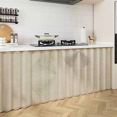 LIVEINU Schrankvorhänge für Küche, Kleiderschrank, Badezimmer, Privatsphäre Gardine, Staubdichter Vorhang für Regale, hängende Tür, Japanische Noren Selbstklebend, Beige 1, 140x100cm
