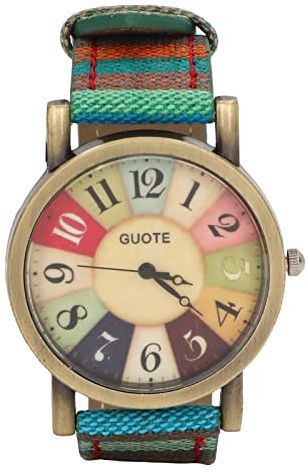 Asixxsix Relojes Hippie de Mujer, Relojes Hippie Multicolor Estilo Bohemio, Relojes de Mujer con Batería de Botón Ampliamente Adaptables con Correa de Cuero de PU Duradera (Azul)