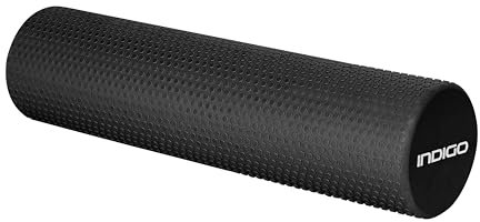DRUNA Rullo di schiuma rotondo per il massaggio muscolare e lo yoga EVA Lightweight Foam Roller Fitness INDIGO 60 * 15 cm. Nero