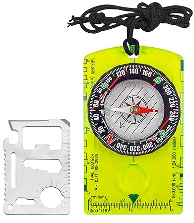 Thgtao Kompass Leuchtendes, Kompass Outdoor mit Überleben im Freien Werkzeug, Wandern Wasserdicht Kompass Kinder zum Lesen von Karten Navigation Perfekt für Camping Wandern und Outdoor-Aktivitäten