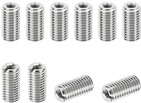 PATIKIL Thread Adapters Sleeve Reducing Nut, 10 Pcs M10*1.5 Male to M5*0.8 Female Repairing Insert Nut Screw Reducer Conversion Stainless Steel Fastener 20mm