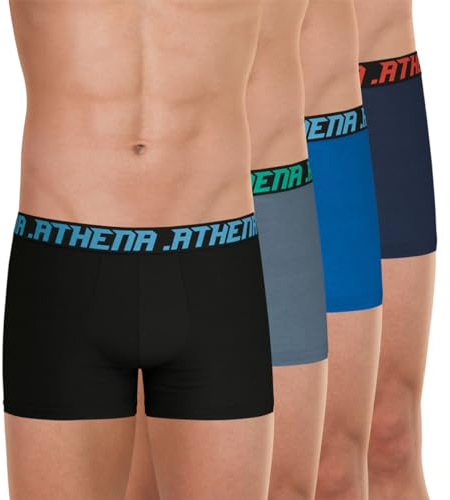 Athena - Lot de 4 Boxers Homme My Petit Prix - Coton Stretch - Label Oeko-TEX® Standard 100