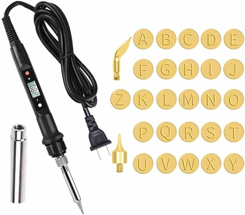 Wood Burning/Carving Set 26 Letters Copper Mold - Wood/Leather Burning Set, Letter Soldering Iron Tools, Letter Soldering Iron Stencils Wood Burning