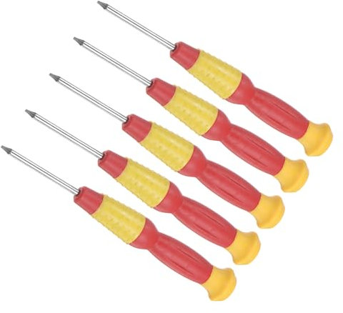CoCud Mini Tournevis Torx, Taille T5, Longueur de 120 mm, Petits Tournevis à 6 Points en Acier au Carbone avec Poignée Antidérapante - (pour Lunettes, Montres), 5 Pièces