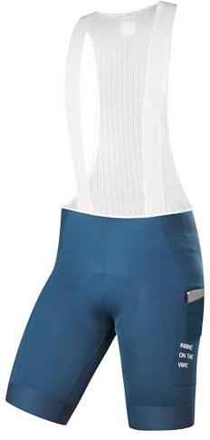 INBIKE Salopette Ciclismo Uomo con Fodello 3D Pantaloncini Bici da Strada con Bretelle Pantaloncini mtb Traspirante Asciugatura Rapida Abbigliamento Ciclismo Estivo Blu,XXL