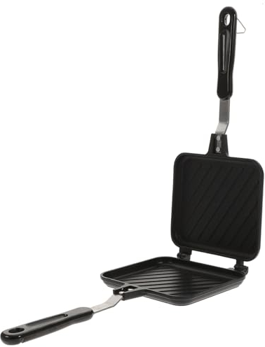 Appareil à Sandwichs Chaud Démontable Double Face Noir en Aluminium
