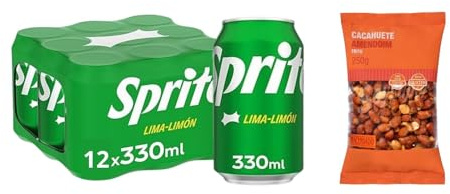 UBOON - Lima-Limón, Bajo en Azúcares y Calorías, Pack 12 Lata 330ml + ¡Incluye un Cacahuete frito mezcla Mercadona de Regalo