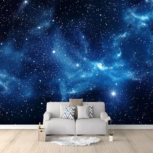 Papier Peint Panoramique 200 x 140 cm, Murale Galaxie Fantastique thème Photo, Bleu Papier Peint Pour Salon Chambre Intérieur De La Maison Décoratif
