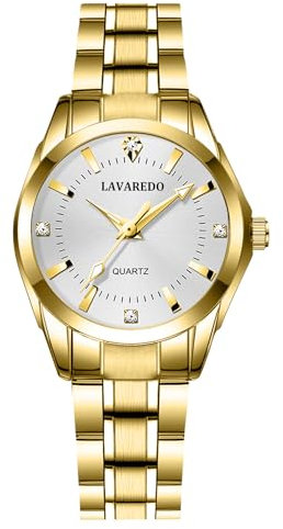 aswan watch Damen Analog Quarz Armbanduhr mit Edelstahlarmband, 3 Zeiger, 27mm Gehäusegröße