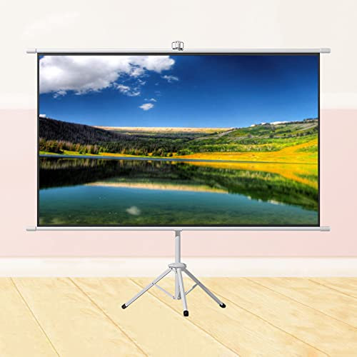 Pantalla de proyector con trípode - Pantalla de proyector portátil para interiores y exteriores de alta definición 4:3/16:9 Pantalla de proyección de películas de pie plegable rápi,84inch 16:9