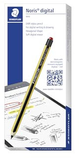 STAEDTLER Noris digital Mini 180M 22. 2 in 1 Stylus Pen for Digital Writing and Drawing on EMR and Capacitive Touch Screens (Round Shape, Includes 5 EMR Replacement Tips and Tool)