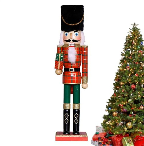 Figuras de cascanueces de Navidad, decoraciones navideñas de cascanueces, adorno de cascanueces de madera de estilo único, muñeco cascanueces de Navidad de soldado festivo para escritorio