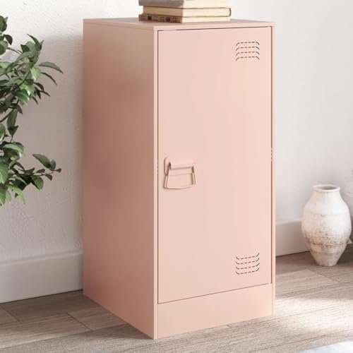 prissent Sideboard Beistellschrank Aufbewahrungsschrank Buffetschrank Mehrzweckschrank für Wohnzimmer Schlafzimmer oder Küche Industrie-Stil Metallgestell Rosa 34,5x39x73 cm