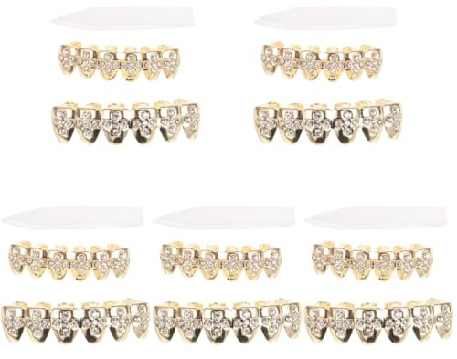 Holibanna 4sätze Metal Teeth Grills Hip Hop Party Accessoire Glänzende Rappers Zähne Langlebiges Material Trendige Grills Für Coole Looks Und Fotos