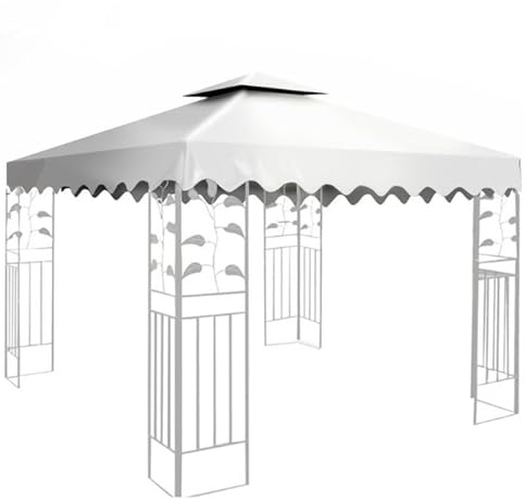 San Marco Telo di Ricambio per Gazebo 3x3 mt Bianco da 180 gr/mq, Resistente ai Raggi UV, Resistente alla Pioggia, completo di Camino Antivento