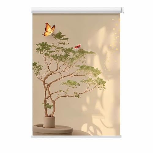 Rollo für Badezimmer, Wärmedämmung, Verdunkelungsvorhänge für Fenster, einfache Montage, Heimdekoration (benutzerdefinierte Größe, Stil D)