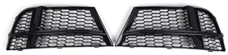 Glänzend schwarze Waben-Frontstoßstange, Nebelscheinwerfer-Lünette, Grill, kompatibel mit Audi A3 8V S-Line Limousine Sportback Cabrio 17–19