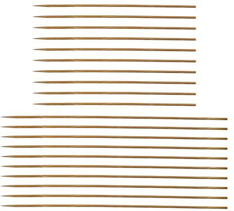 HAHIYO Lot de 20 piquets de 30,5 et 40,6 cm au total (10 pièces de chaque) en bambou naturel carbonisé pour plantes en pot pour orchidée, tomate, jardinage intérieur et extérieur