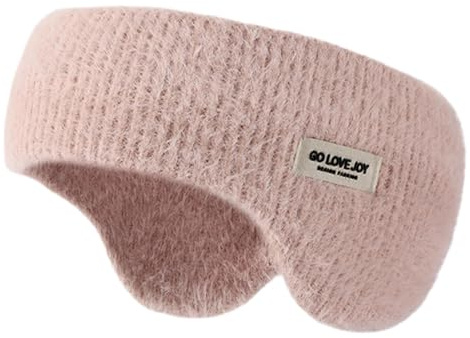 Baoqifong Soundproof Ear Muffs For Sleeping, Soundproof Earmuffs For Sleeping, Soft Noise Cancelling Ear Muffs, Winter Ear Warmers Headband, Pink