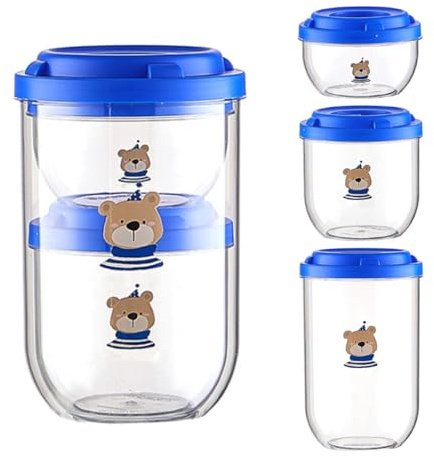 LOTHID Aufbewahrungsdosen Set 3-in-1 | Luftdichte Küchenbehälter für Lebensmittel (3400ml) | Transparente Vorratsdosen für Trockenfutter, Snacks & Gewürze | Inkl. 3 Größen (Groß/Mittel/Klein) (Blau)