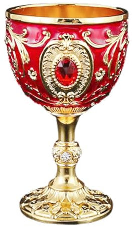 Baoblaze Agua en Relieve, Vino Metal, Regalo Retro, Mini cáliz para Aniversario, Cocina, cóctel, Boda, Oro Rojo