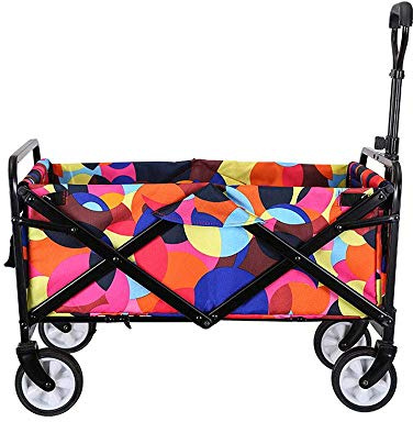 Chariot de plage compact et pliable pour transport tout-terrain, capacité de 60 kg, remorque de jardin, parfait pour le camping et le shopping