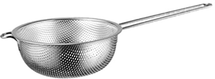Alipis Cesta De Acero Inoxidable Para Escurrir Frutas y Verduras 25.5 Cm, Cesta Porosa Mango Largo, Resistente Al Desgaste, Apta Para Lavar Arroz y Uso Cocina, 1 Unidad