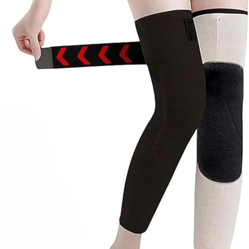 Generico Gambali Invernali Senza Cuciture Con Tasche, Gambali Termici Invernali Senza Cuciture Morbidi E Spessi, Ginocchiere, Sport Invernali, Donne Uomini (B)