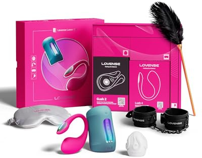 LOVENSE Lover Set Sextoysets für Paare Sex mit App Fernsteuerung Geschenk | Lush 4 G Punkt Vibration für Frauen, Gush 2 Penis Vibrator Mastubator, Handschellen für Sexspiele, Sex Toyset für Paar Set