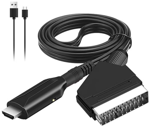 mireiar Convertisseur péritel vers HDMI tout-en-un entrée péritel vers sortie HDM avec câble USB HD 720/1080p Hdm vers connecteur péritel pour moniteur HDTV projecteur STB VHS Xbox PS3 Sky Blu-Ray DVD