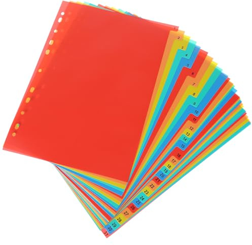 CALLARON Separatori Portatili Pvc Raccoglitori Divisori in A4 a Rosso per Organizzazione ad Anelli Raccoglitore Decorazioni Scuola Documenti Casa