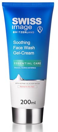 SWISS IMAGE Essential Care – beruhigende Gesichtscreme – natürliche Inhaltsstoffe, feuchtigkeitsspendend und effektiv – ohne Parabene, SLS/SLES, Phtalate – 200 ml