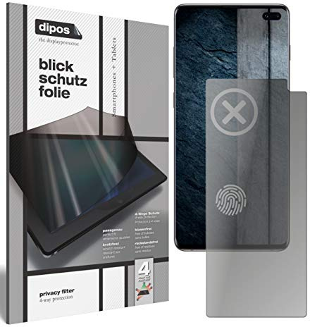 dipos I Blickschutzfolie matt kompatibel mit Samsung Galaxy S10 Plus Sichtschutz-Folie Display-Schutzfolie Privacy-Filter