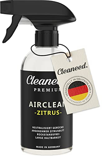 Premium Airclean Citrus - Rimuove gli odori di fumo, profumo di auto nuova - Neutralizza gli odori sgradevoli, piacevole profumo di agrumi, lunga durata - Made in Germany
