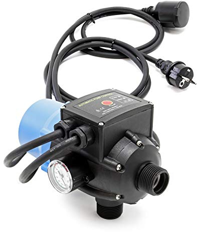 Wiltec Druckschalter mit Kabel EPC-2 230V bis 10 bar, Druckwächter mit Trockenlaufschutz für Hauswasserwerke und Pumpen, zuverlässige Pumpensteuerung