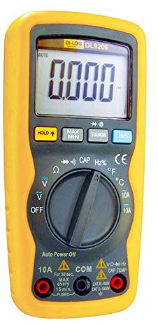 Di-Log Ac Digital Multimeter 1000V Compact with Temperature Measurement To 750°C And High-Contrast Backlit LCD Display, With Full Protection on All Ranges and a Safety Category to CAT III 600V