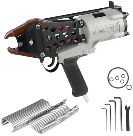 Woodpecker C130L 11 Gauge Heavy-Duty Pneumatic Hog Ring Stapler, 13-14mm Closure Diameter, 1 1/2-Inch Crown, Lightweight and Powerful C Ring Gun for Border Fencing, Gabion and Cages Building