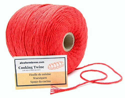 Spago da cucina | Rosso | 350 m | 2 mm | 100% cotone | Macrame Corda | Certificato per Il Contatto con Alimenti