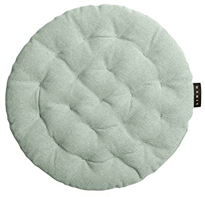 LINUM Pepper Sitzkissen Rund 37 cm aus 100% Baumwolle, Premium Stuhlkissen Rund für Küche, Esszimmer und Outdoor, Komfortables Sitzkissen Stuhl & Sitzpolster, waschbar, Helles Eisgrün