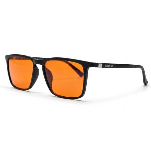 UVtech SLEEP-3R 100 % blåljusfilter och grönt ljusfilter röda glasögon datorglasögon PC gaming bluelight filter UV blått ljusblockerande glas anti-kvinnor män, apelsin, Einheitsgröße