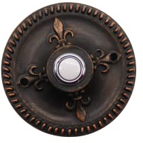 HOMEnhancements Rubbed Bronze Traditional Round Doorbell, Wired Doorbell Button, Decorative Doorbells for home