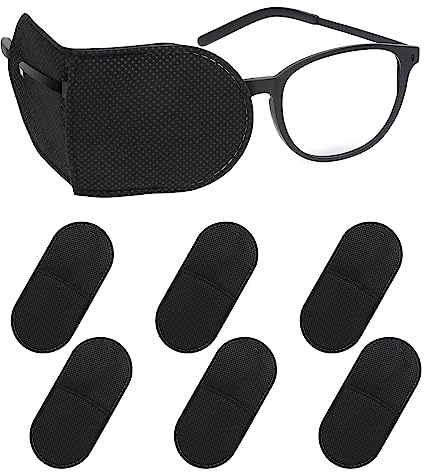 Ouligay 6 Stück Augenklappe Medizinisch Erwachsene Kinder Pirat Augenklappe Medizinische Piraten Augenklappen für Brillen Eye Patches für Linke Oder Rechte Augen Faules Augen Amblyopie Strabismus