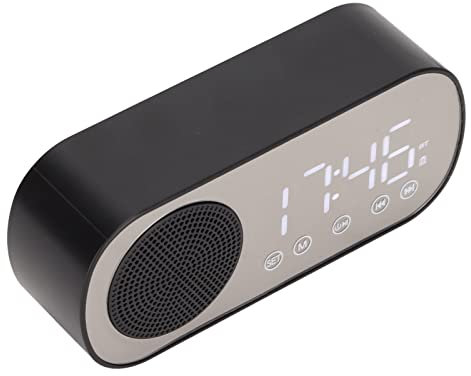 Radio-Réveil, Réveil Numérique Portable Dual 5.0 HiFi sans Fil avec Haut-Parleur BT pour la Lecture, la Cuisine, L'équitation