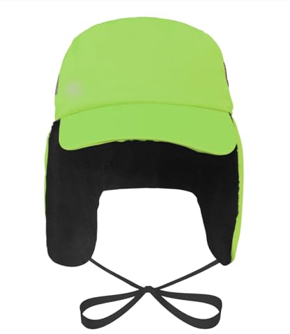 YJZQ Trappermütze Herren Damen Winter Schirmmütze Verstellbare Baseballmütze Arbeitsmütze Reflektierend Winterhut Unisex Fliegermütze-Außenbereich-Mit Reflektionsstreifen -Winter