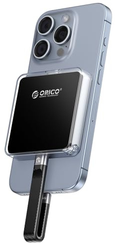 ORICO 2230 M.2 NVMe SSD Gehäuse mit Magnetsatz, 10Gbps USB 3.2 Gen 2 NVMe Adapter mit Schutzhülle & Schlüsselband, bis zu 4TB kompatibel mit iPhone 15 Pro &höher/PC/Mac/Type-C-Laptops/Tablets, AP30