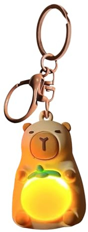 Capybara Schlüsselanhänger, Capybara Schlüsselanhänger,Beleuchteter lustiger Puppen-Capybara-Anhänger | Realistisches Capybara-Spielzeug, Tier-Schlüsselanhänger, süßer Taschenanhänger für Geburts
