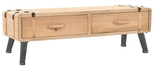 LAPOOH TV-Schrank 110x33x35 cm Massivholz Tanne, TV Lowboard, Fernsehschrank, Fernsehtisch, Fernseher Schrank, TV Sideboard, TV Board, TV Cabinet, TV Bank, TV Kommode