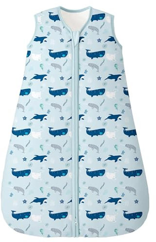 Unnivoll Schlafsack Baby Winter 2,5 Tog Baby Schlafsack 12-18 Monate Baumwolle Babyschlafsack Neugeborene Winterschlafsack Baby Warm und Weich 84 cm für Jungen Mädchen Hai